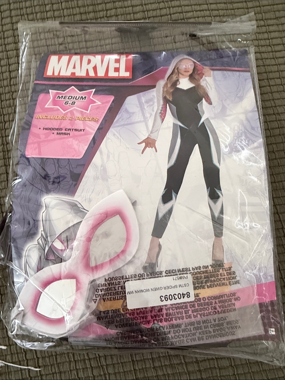 Marvel Spider-Gwen Girls Costume - Black, White, Pink
